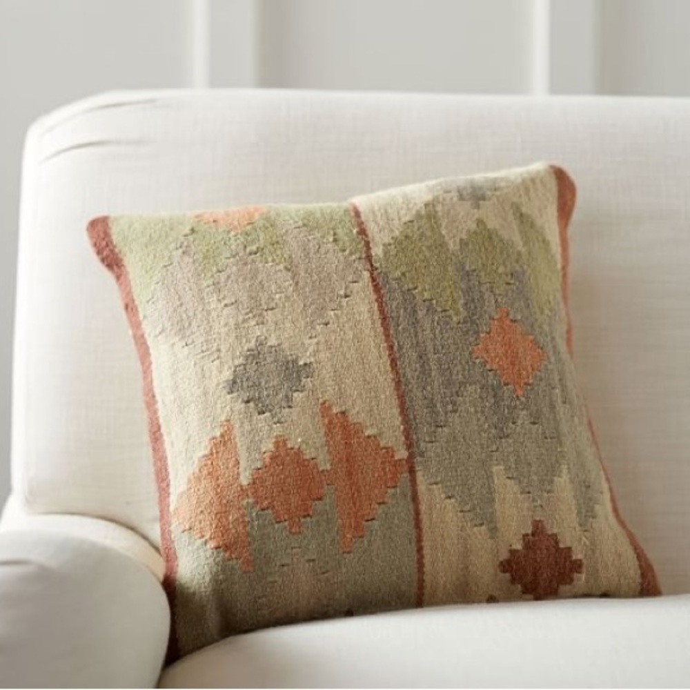 POTTERY BARN Lola Kilim Embroidered Pillow